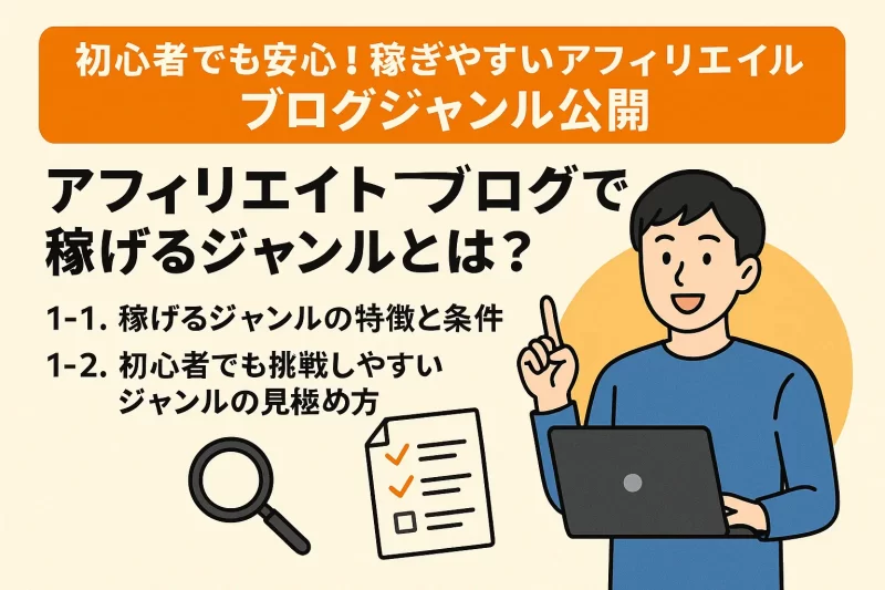 初心者でも安心！稼ぎやすいアフィリエイトブログジャンル公開